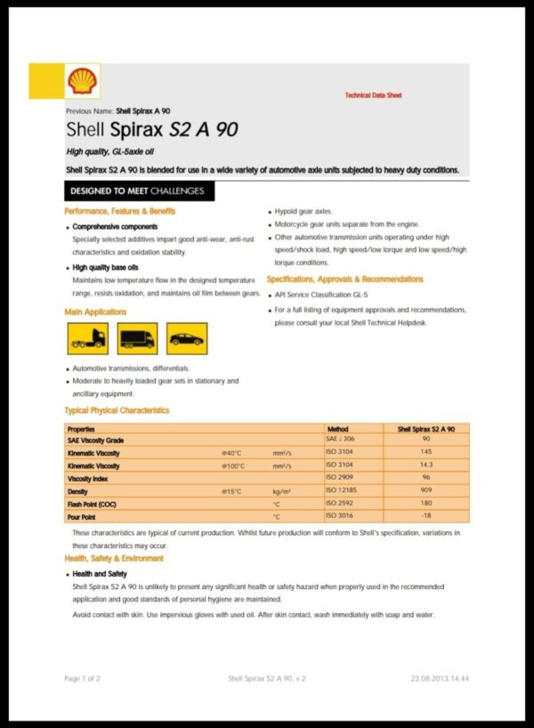 Shell Spirax S2 G 90 209L - Image 3