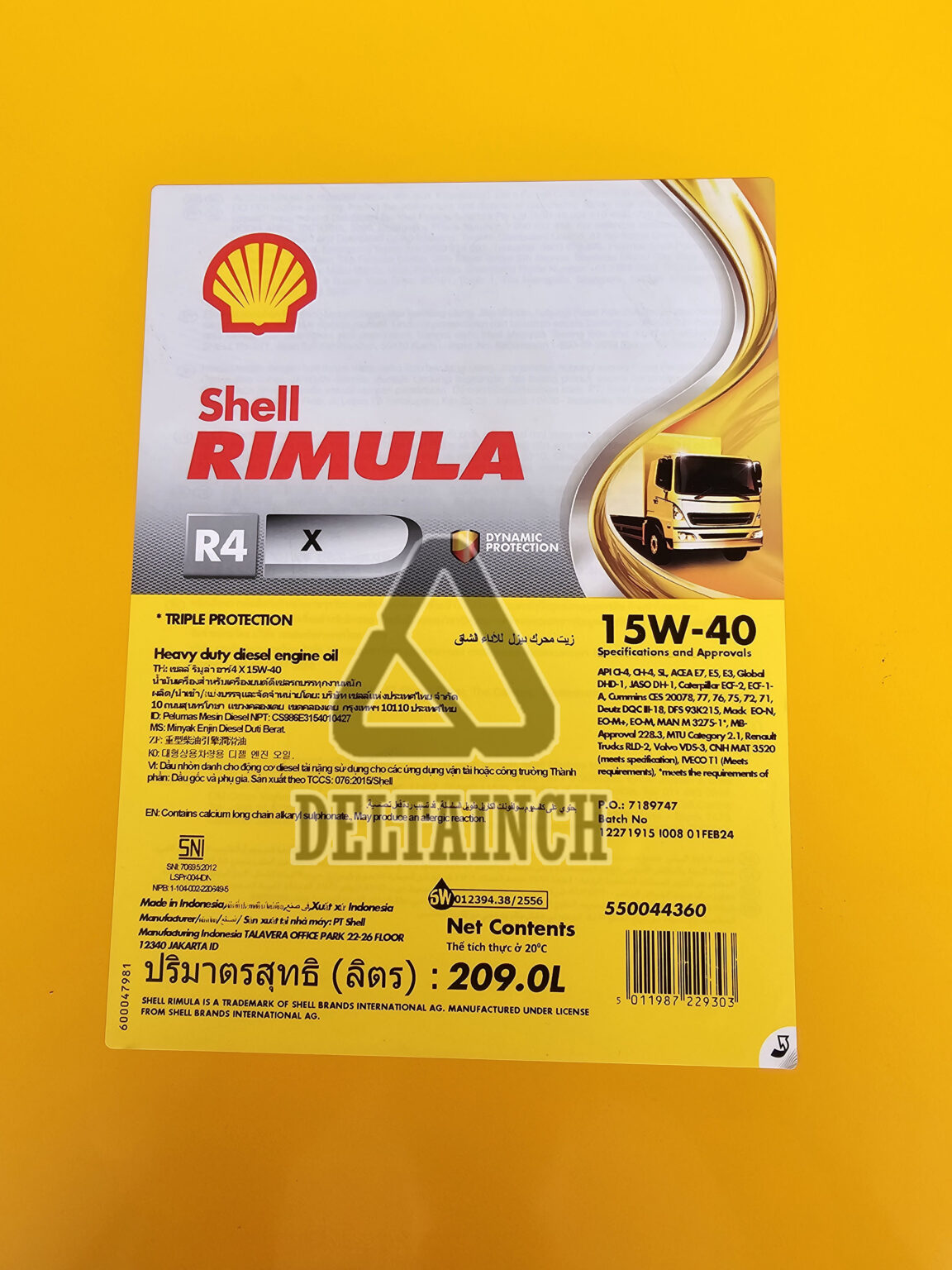 Shell Rimula R4 X 15W-40 209L – Deltainch